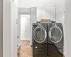 Modern main floor washer dryer pair