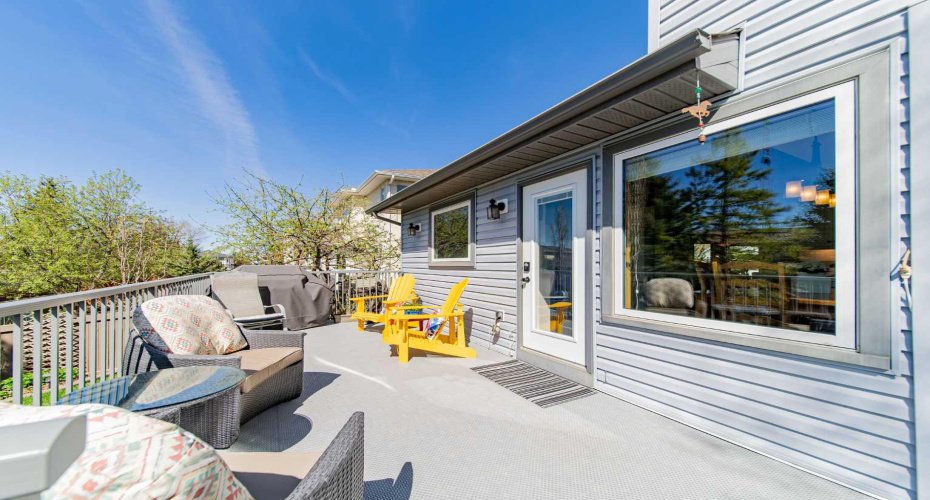 South facing deck made of sportcourt.