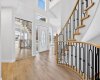 Soaring 17’ ceiling with additional upper window for extra natural light.