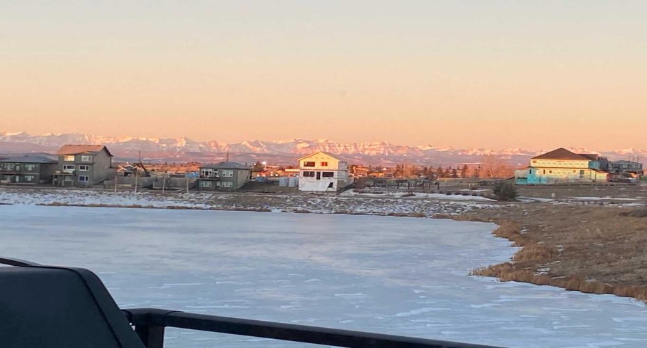 A view of the mountains from the deck
