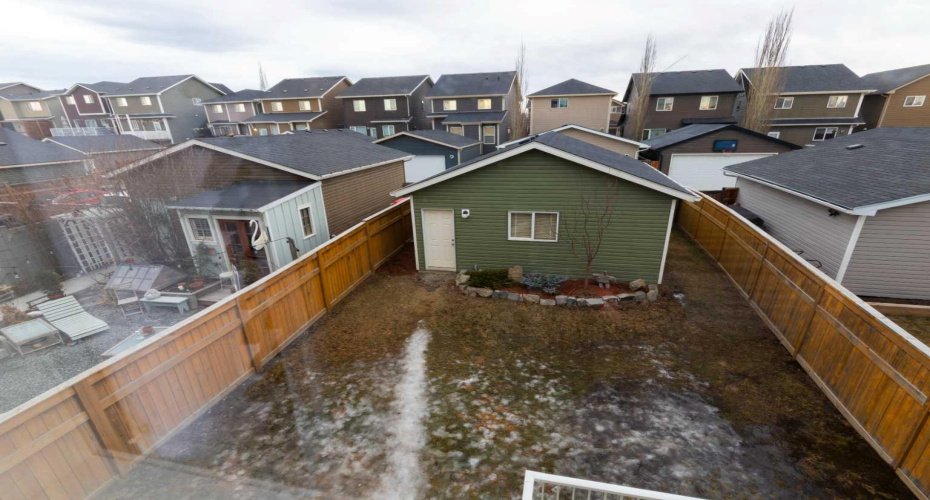 Fenced backyard