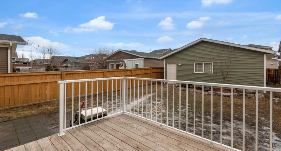 Deck in backyard