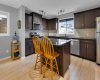 Kitchen with stainless steel appliances