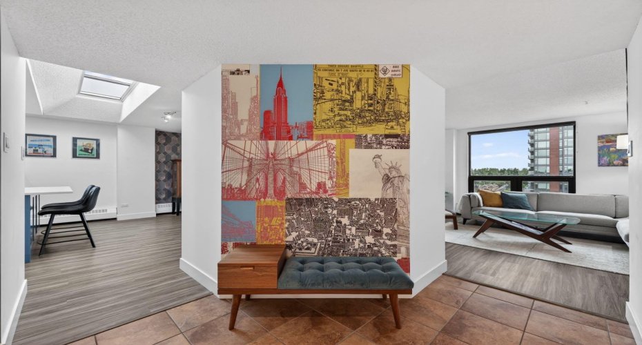 Foyer showcases the circular continuity of the main living areas