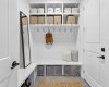 Built in bench and hooks for busy family mornings. Keeping your families exits and arrivals seamless and clean