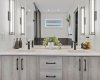A double vanity keeps everyone happy with lots of space