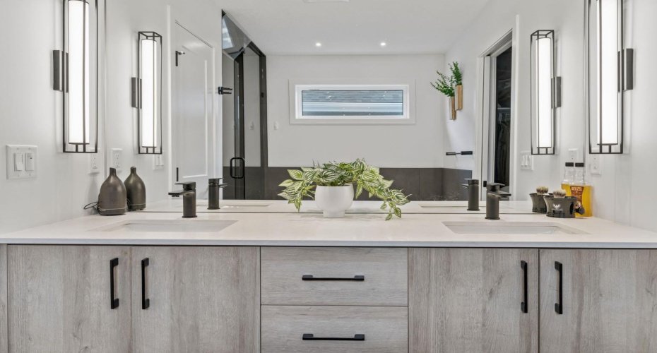 A double vanity keeps everyone happy with lots of space