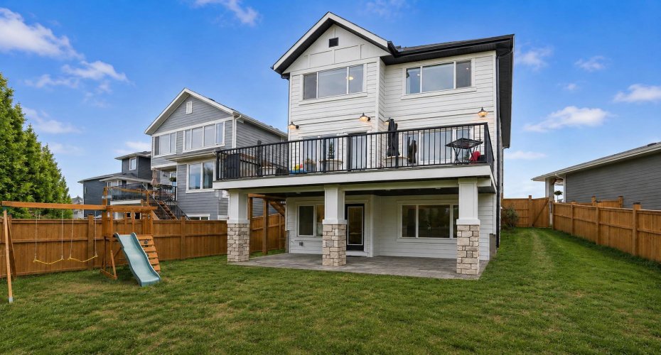 A tall fence keeps this area private