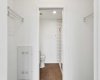 Walk-through closet in primary bedroom