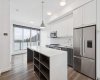 Open floor plan with modern finishes