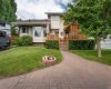 Paved patio and fruit trees