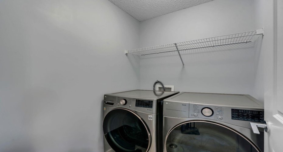 Convenient upstairs laundry.