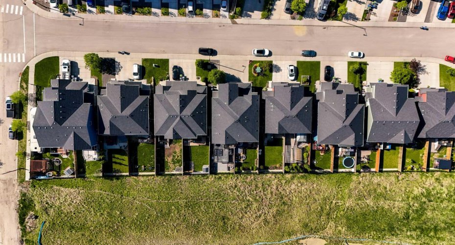 Aerial view of the backyard.