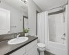 Enjoy the convenience of a private ensuite designed for everyday comfort. Clean lines, modern finishes, and a full tub and shower combination create a functional space that makes busy mornings and relaxing evenings effortless.
