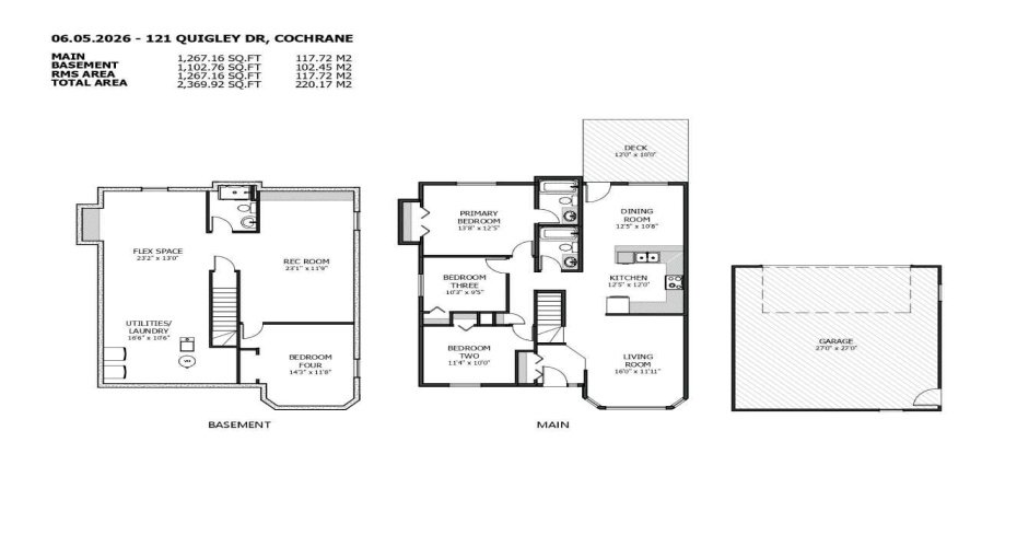 121 Quigley Drive, Cochrane, Alberta T4C1R1, 3 Bedroom Bedrooms, 0 ,3 BathroomBathrooms,Residential,For Sale,Quigley,0,A2317758