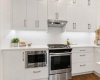 Gas Stove, Range Hood & Built-in Microwave - clean finishes throughout