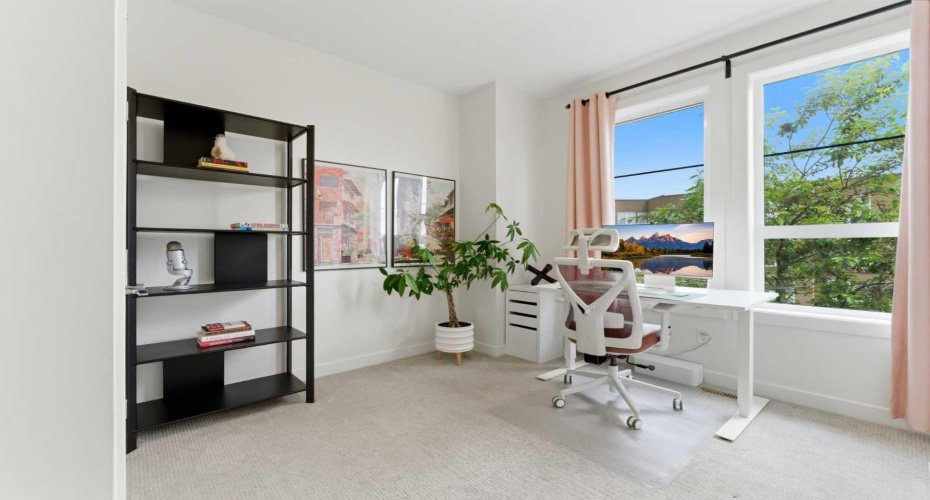 Bedroom 1, currently used as an office