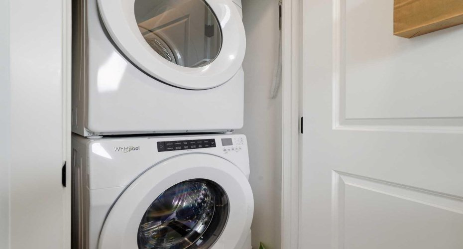Convenient upper floor laundry.