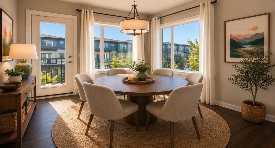 Dining room: virtually staged