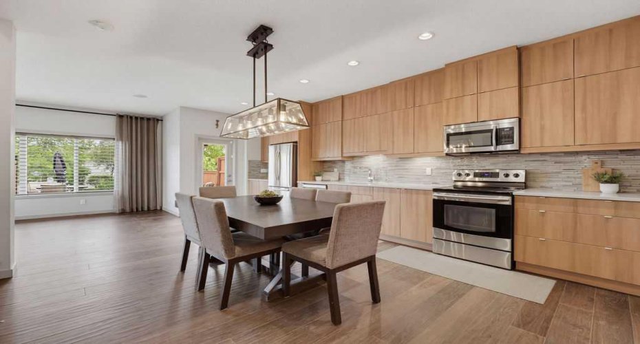 Featuring modern finishes, stainless steel appliances, and ample cabinet space.