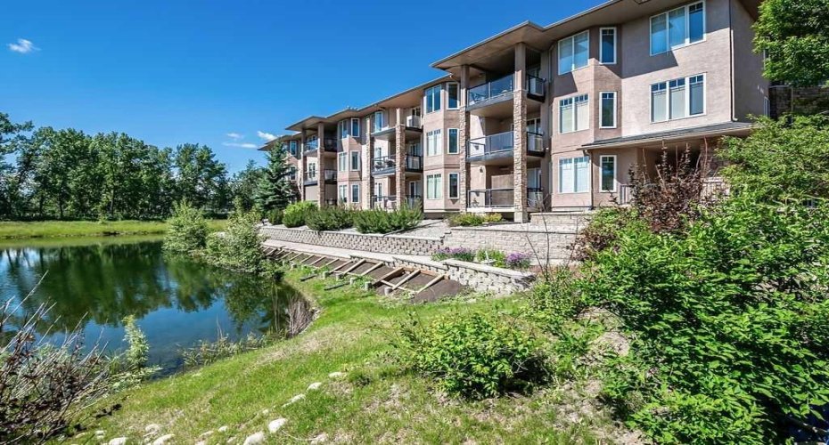 Pond view from front of building