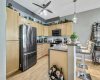 Kitchen with stainless steel appliances