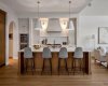 Quartz Kitchen Island and White Oak Shaker Cabinetry.