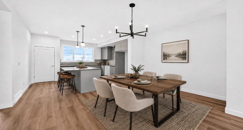 VIRTUALLY STAGED • Dining Area & Kitchen
