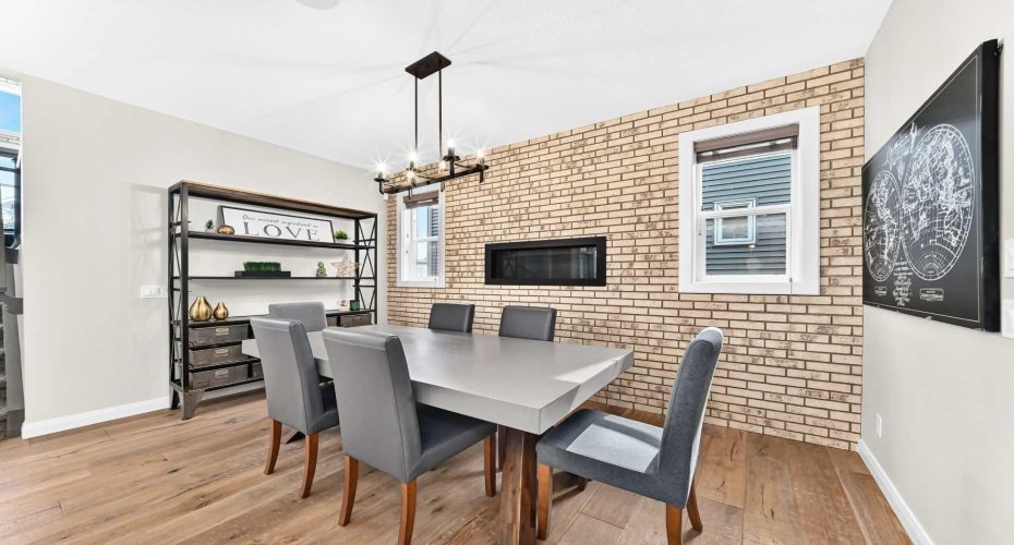 Dining Area with Brick Feature Wall