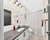 Upgraded four piece Bath With Tile Detail