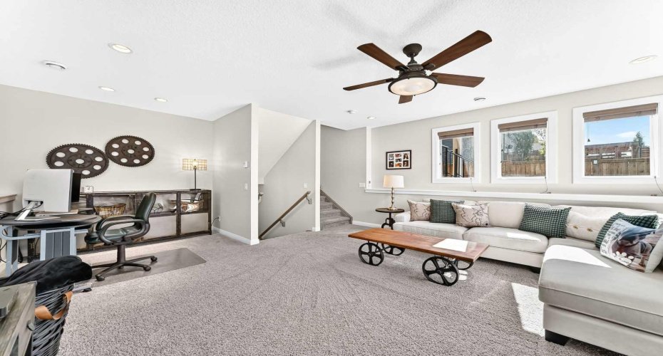 Spacious Living Room With Office Nook