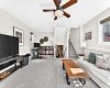 Open Living Space With Work Nook