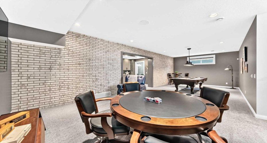 Games Room With Brick Feature Wall