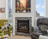 Natural gas fireplace.