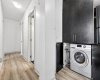 Pantry-style cabinets provide rare storage for kitchen essentials