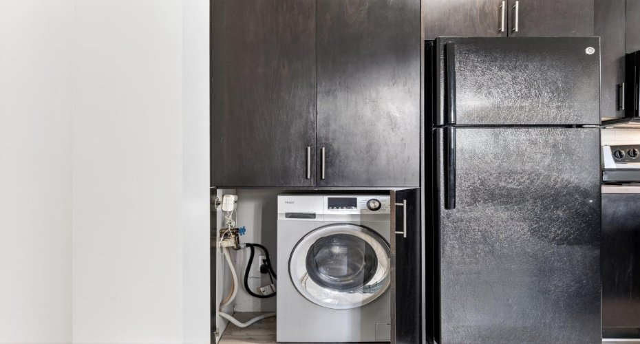 In-suite, space saving, European style washer/dryer combo