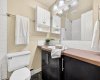4 piece bathroom with medicine cabinet for additional storage