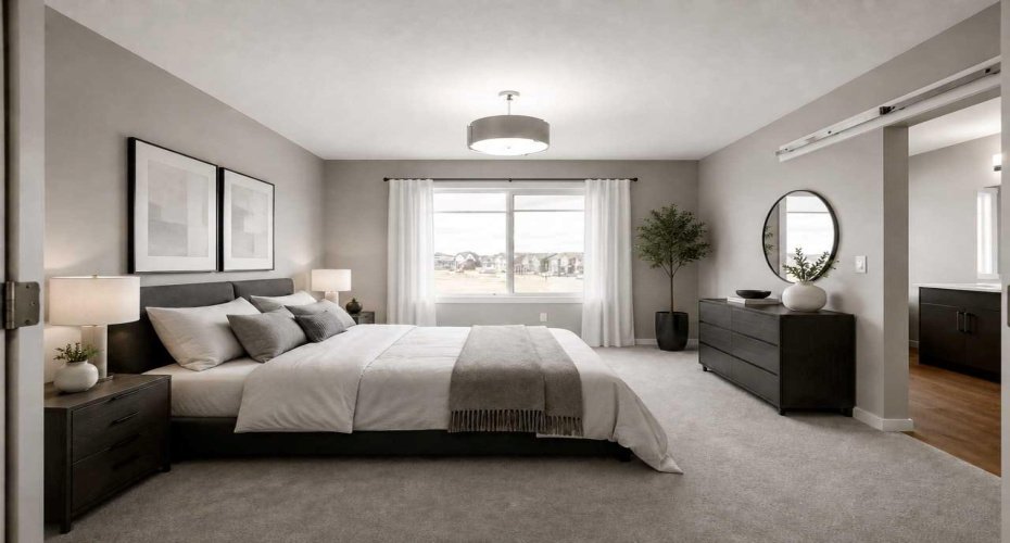 Primary bedroom retreat - home under construction, images are virtually staged of another build for illustration purposes.