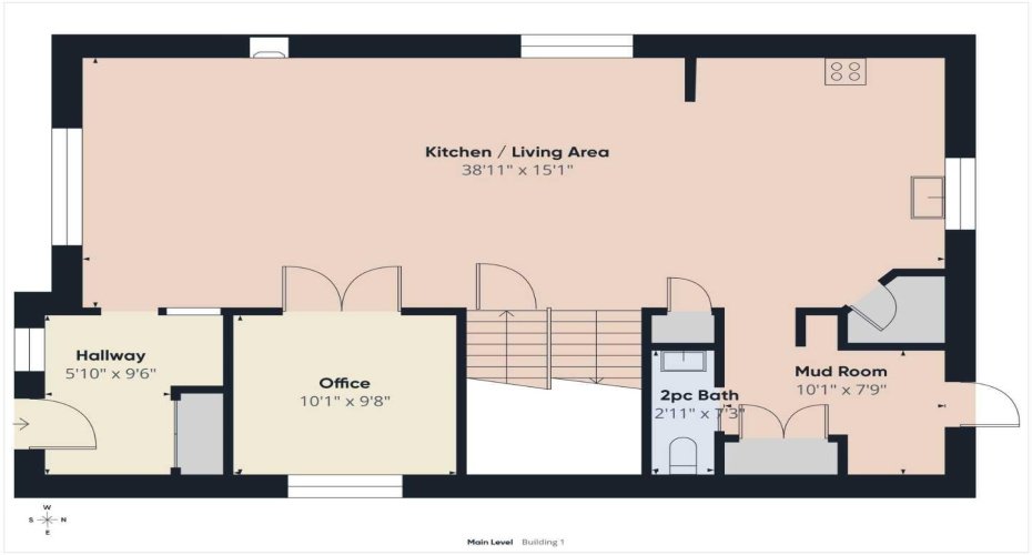 Main Floor Floor Plan: Floor plan of the main living area, illustrating the layout, flow, and functionality of the principal living spaces on the main level.