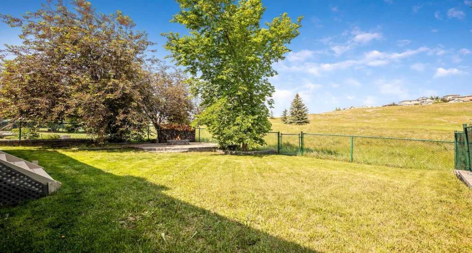 Stone Patio with Fire Pit in Back Yard
