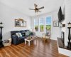 Luxury vinyl plank flooring throughout the entire house with carpet in the upstairs bedrooms.