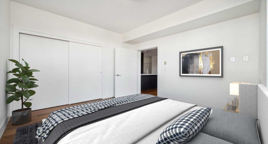 Virtually staged 2nd bedroom