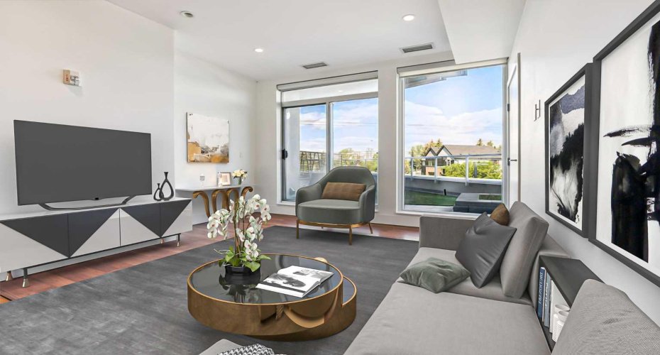 Virtually staged living room