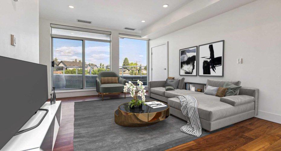 Virtually staged living room