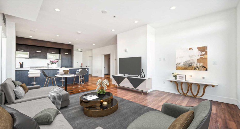 Virtually staged living room