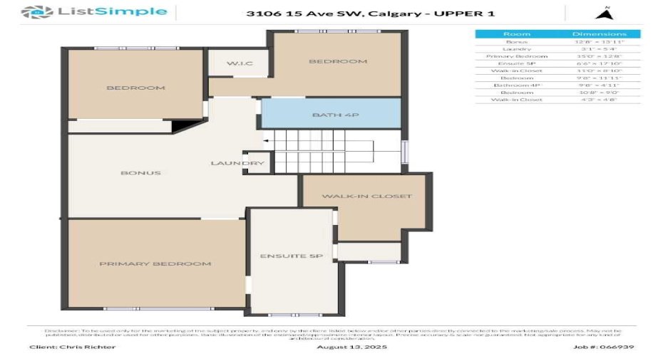 Upstairs floorplan