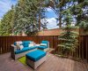 The outdoor living area off of the living room space.