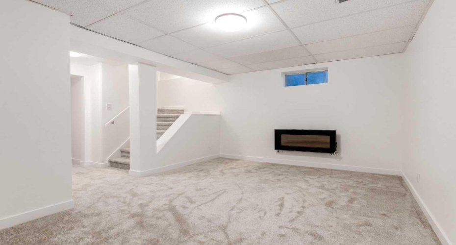 Basement living room - brand new carpet