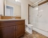 Designed for busy mornings, the spacious 3-PIECE ENSUITE BATHROOM features a large vanity, generous storage, and a practical tub/shower combination.