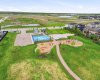 drone view of park area behind home